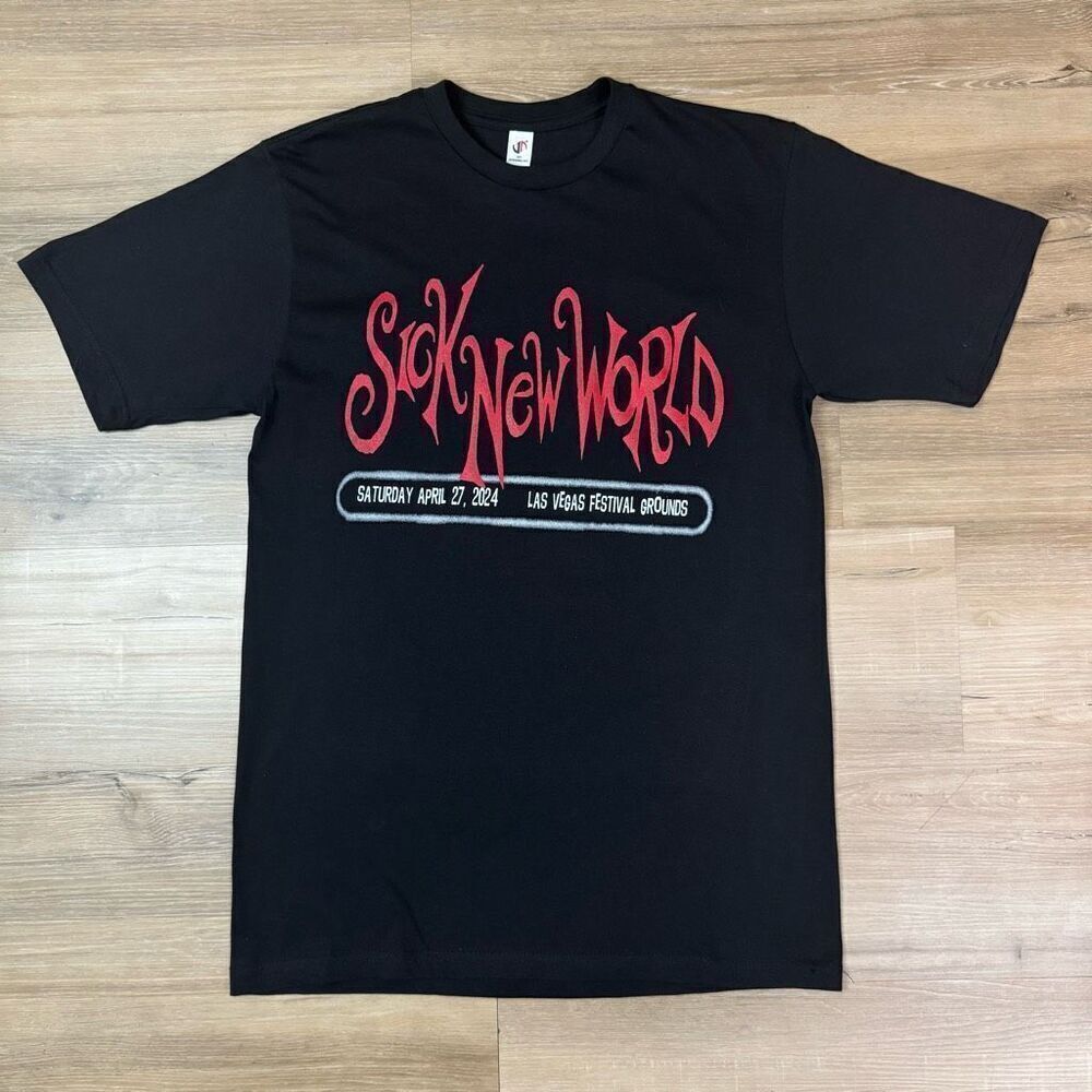 Sick New World Size M 2024 Tee Shirt Black Las Vegas Heavy Metal Festival SOAD